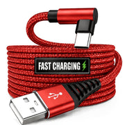 usb right angle type c data cable supports fast charging