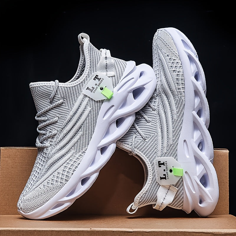 hdoxse mens outdoor knitted breathable running shoes shock