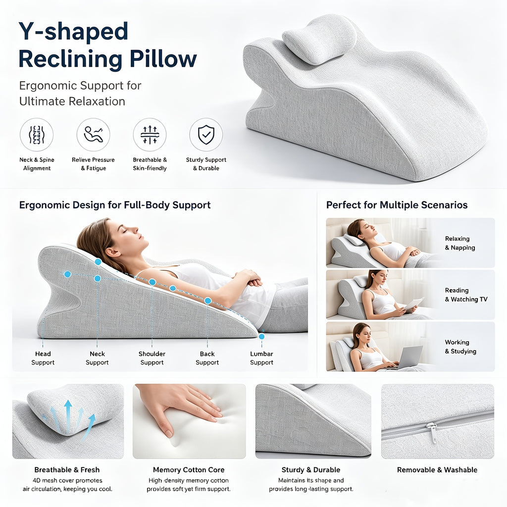 memory foam bed wedge pillow multi purpose