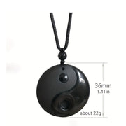 obsidian yin yang   bagua pendant | temu Temu