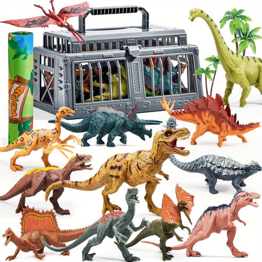 19pcs dinosaur toys kids ages 3 activity play mat storage