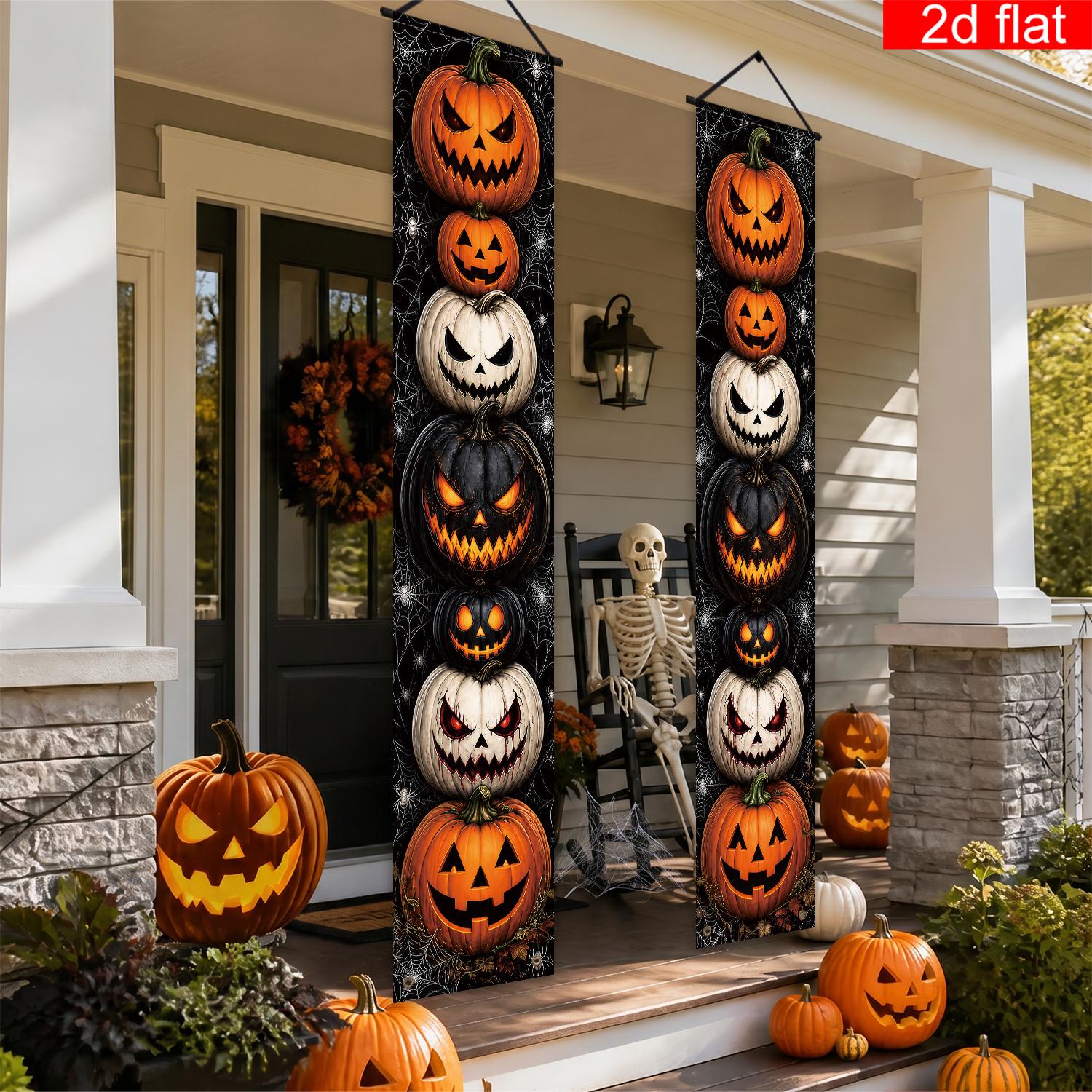 2d flat 2d flat banner 2pcs halloween front door porch logo