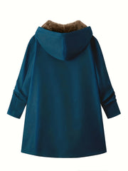 solid color thermal lined hooded jacket autumn