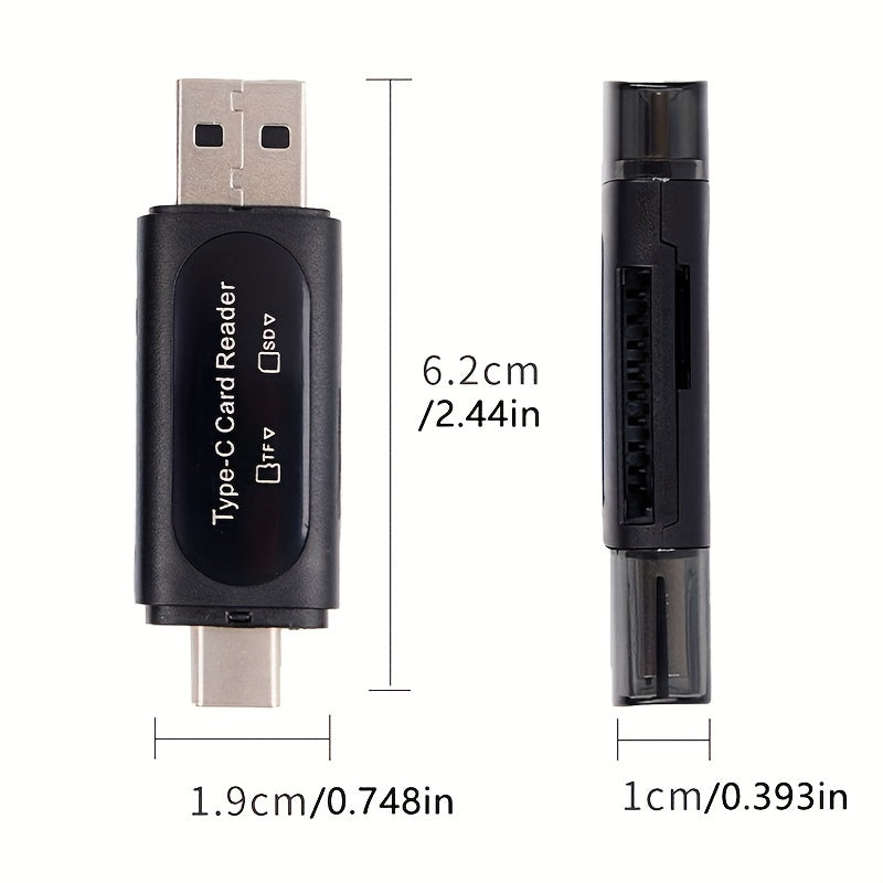 usb card reader 4in1 type c usb a   hc card adapter dual