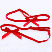 two adjustable red bow elastic   a versatile accessory