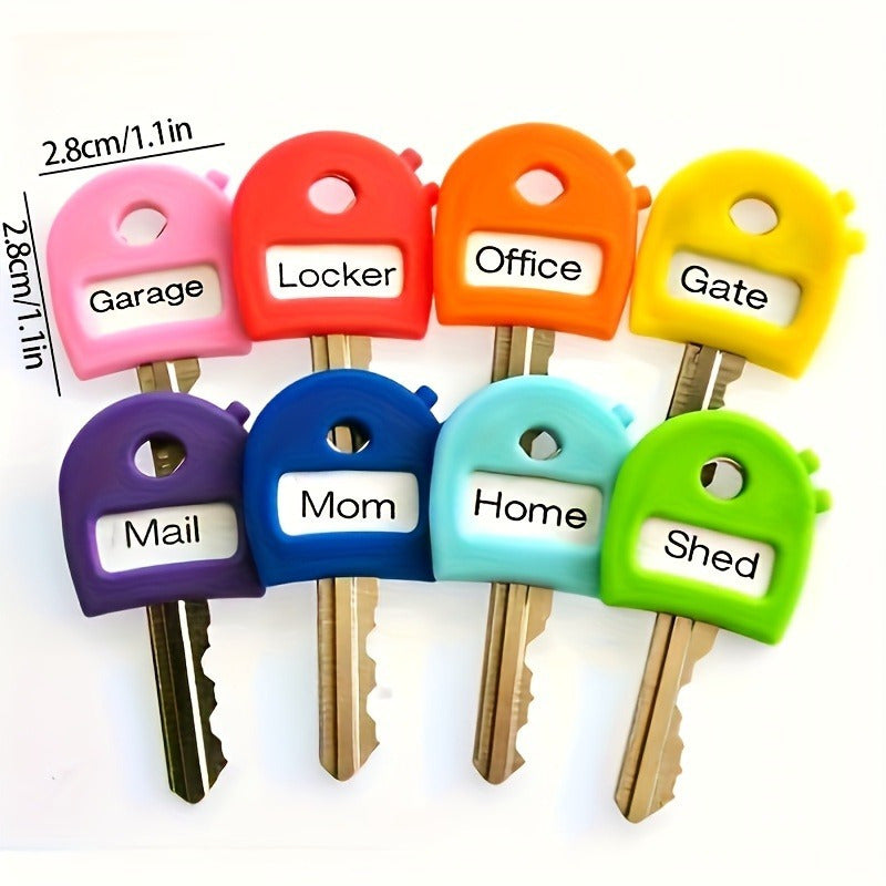 16pcs random color 8 keychains 8 cards labeled keychains