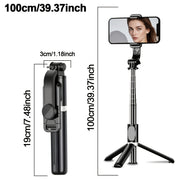portable 40 6 inch selfie stick tripod wireless remote