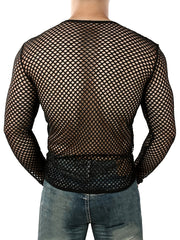 mens long sleeve sheer t shirt fitness breathable