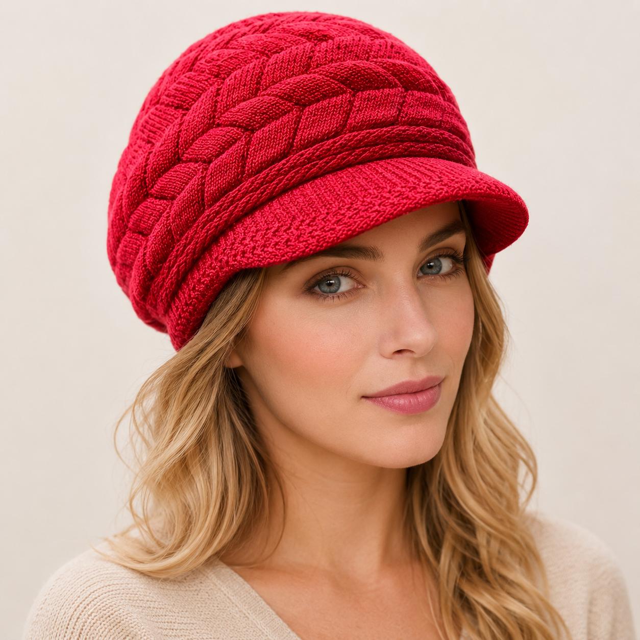 womens brim scarf beanie autumn winter casual warm beret