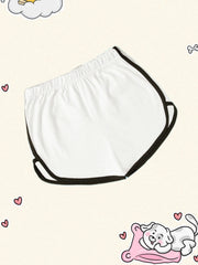 letter print elastic waist shorts casual shorts spring