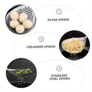 large stainless steel colander skimmer durable kitchen